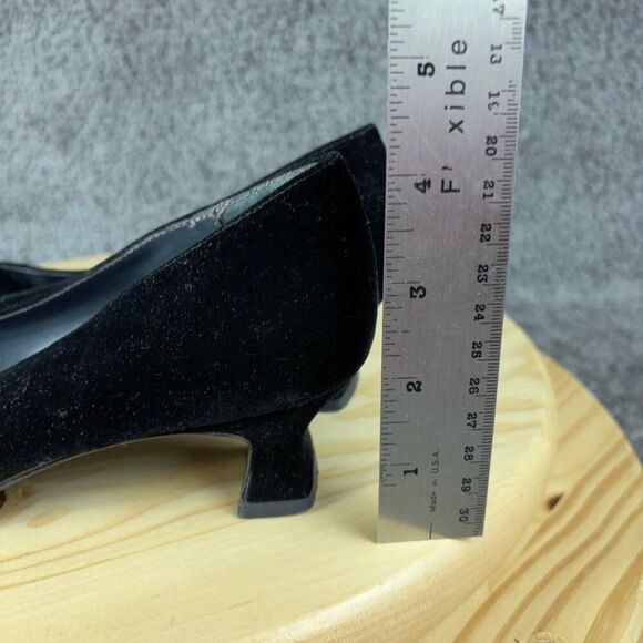 Mootsies Tootsies Beauty Kitten Heel Pumps Womens Size 8 Velvet Square Toe Shoes - Picture 6 of 10